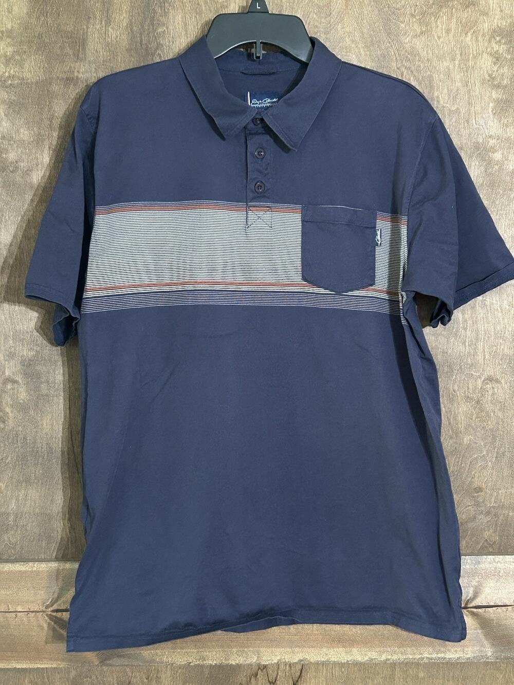 Jack O'Neill Polo Shirt Men’s Size L Blue Stripes Casual Retro Dad